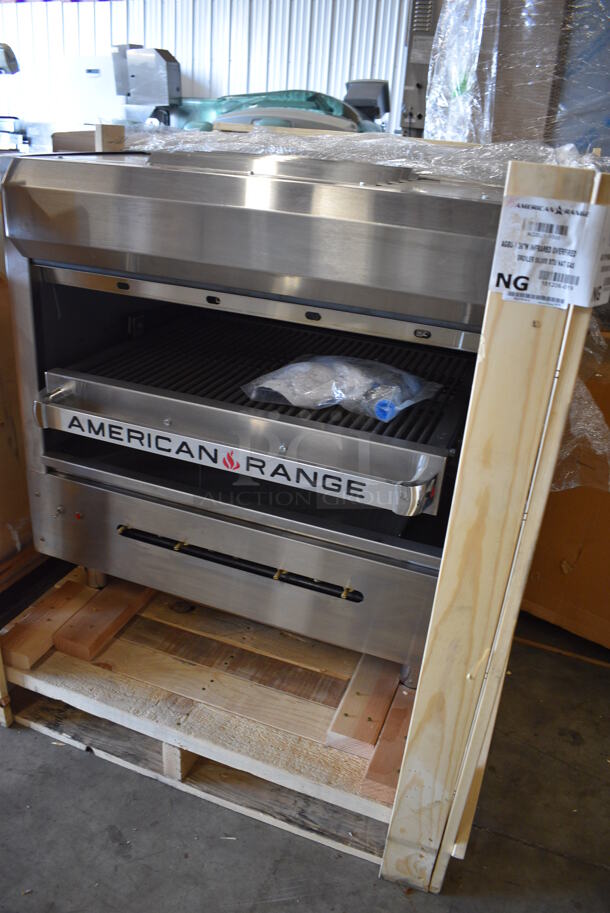 BRAND NEW! American Range Model AGBU-1 Stainless Steel Commercial Natural Gas Powered Cheese Melter. 80,000 BTU. 36x39x38  - Image 9 of 12