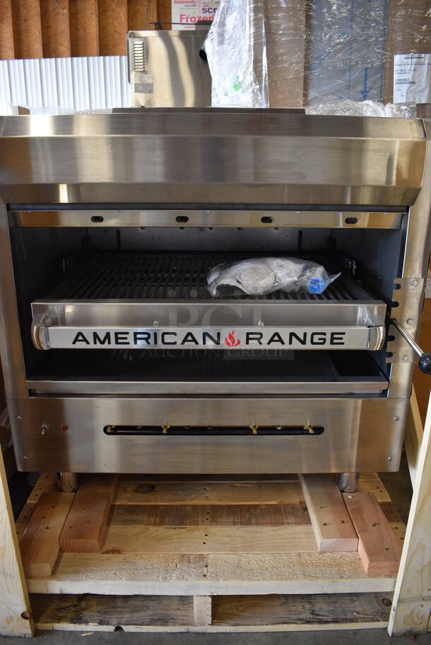 BRAND NEW! American Range Model AGBU-1 Stainless Steel Commercial Natural Gas Powered Cheese Melter. 80,000 BTU. 36x39x38  - Image 11 of 12