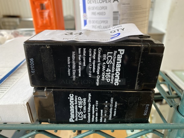 2 Panasonic LCS-416P Rechargable Batteries. 2x2x4.5. 2 Times Your Bid!