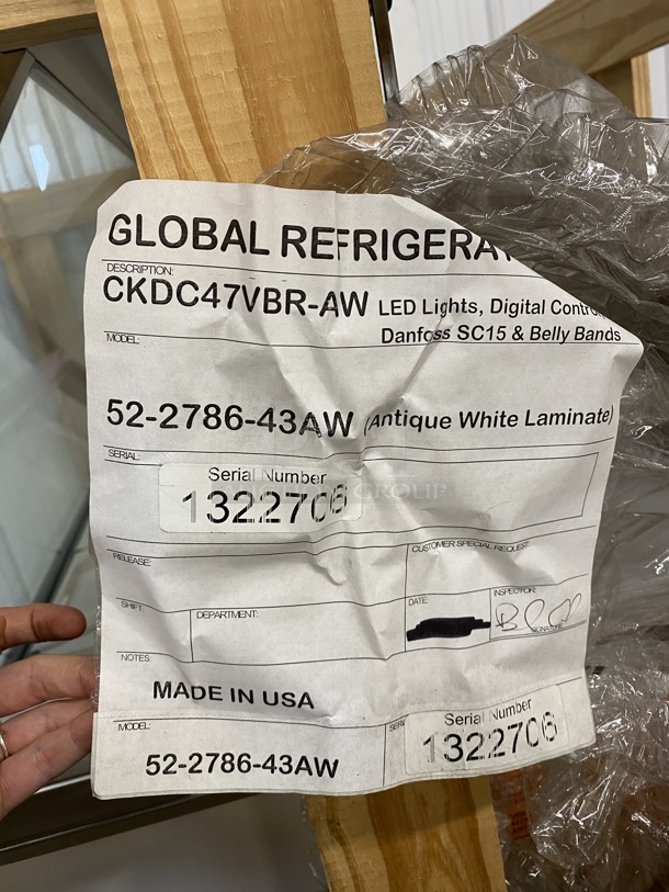 BRAND NEW! Global Refrigeration Model CKDC47VBR-AW Metal Commercial Floor Style Ice Cream Dipping Cabinet. 115 Volts, 1 Phase. 47x32x53. Tested and Working! - Image 10 of 10