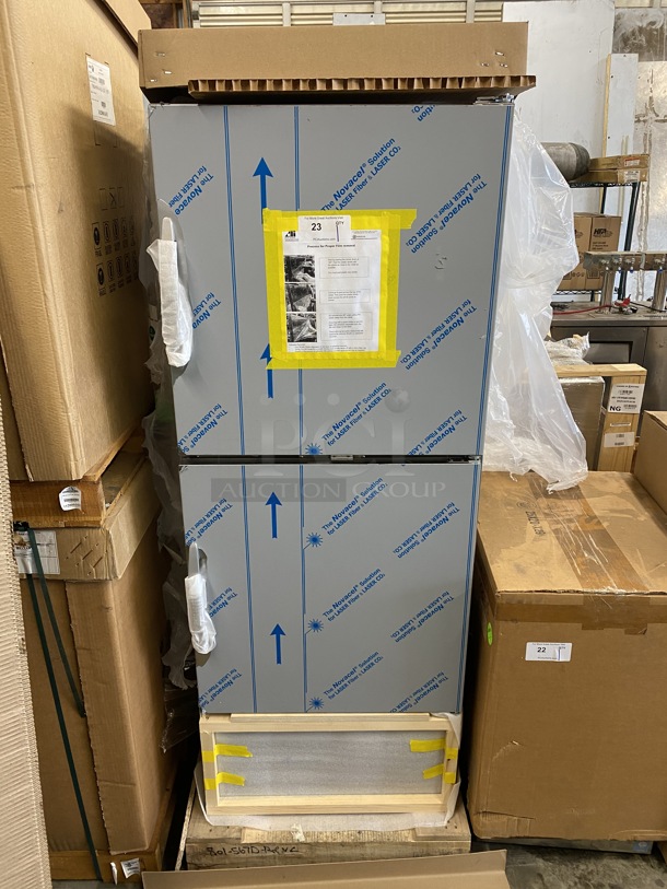 BRAND NEW! Beverage Air Model RI18HC-HS-26 Stainless Steel Commercial 2 Half Size Door Reach In Cooler. 115 Volts, 1 Phase. 26.5x30x69.5. Tested and Working!