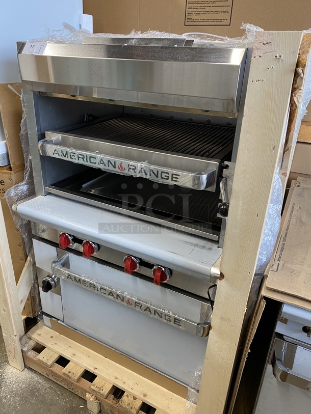 BRAND NEW! American Range Model AGBU-3 Stainless Steel Commercial Natural Gas Powered Vertical Broiler w/ Oven. 36x39x55 - Image 7 of 10