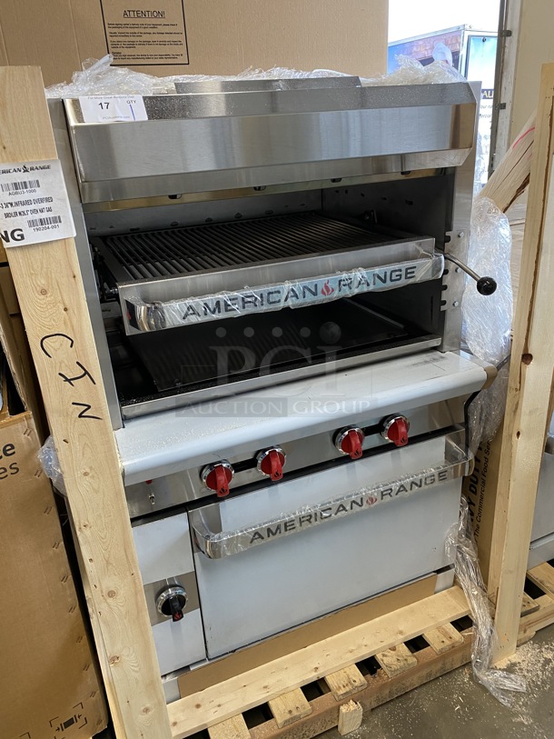 BRAND NEW! American Range Model AGBU-3 Stainless Steel Commercial Natural Gas Powered Vertical Broiler w/ Oven. 36x39x55 - Image 8 of 10