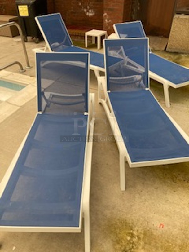 COOL! 6 Outdoor Pool Lounge Chairs. 6X Your Bid. 