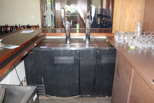 FABULOUS! True Model TDD-3 Commercial 2 Section Direct Draw Kegerator. Holds 3 Kegs, 2 Taps. 69x27x62. 115V.60Hz. Working When Closed! Buyer Must Remove! - Image 1 of 4