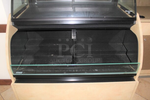 WOW! Structural Concepts Model HUDLR7452 Commercial Black Dual Service Curved Glass Dry Bakery Display Case / Refrigerated Merchandiser. 50x42x53. 120/230v. 60Hz. 1 Phase. Working When Closed! Buyer Must Remove!  - Image 2 of 7