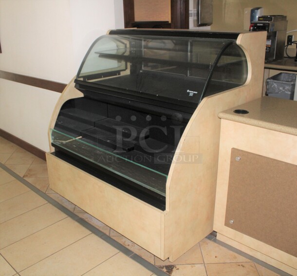 WOW! Structural Concepts Model HUDLR7452 Commercial Black Dual Service Curved Glass Dry Bakery Display Case / Refrigerated Merchandiser. 50x42x53. 120/230v. 60Hz. 1 Phase. Working When Closed! Buyer Must Remove!  - Image 3 of 7