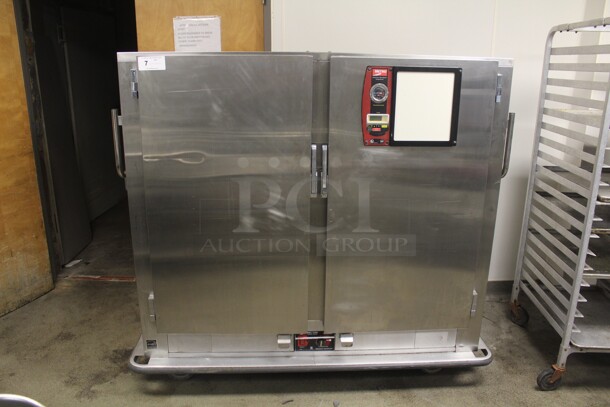 SUPER! Metro Model MBQ-150D Commercial Stainless Steel Heated Holding/Banquet Cabinet With 150 Plate Capacity On Commercial Casters. 65x29x61. 120V/60Hz. Working When Closed! Timer Does Not Come On. Buyer Must Remove!