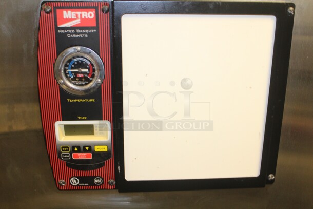 SUPER! Metro Model MBQ-150D Commercial Stainless Steel Heated Holding/Banquet Cabinet With 150 Plate Capacity On Commercial Casters. 65x29x61. 120V/60Hz. Working When Closed! Timer Does Not Come On. Buyer Must Remove! - Image 4 of 8