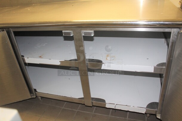 GREAT! Advance Tabco Commercial Stainless Steel 
Enclosed Base 4 Door Prep Table. 96x36x39. Buyer Must Remove!  - Image 3 of 6