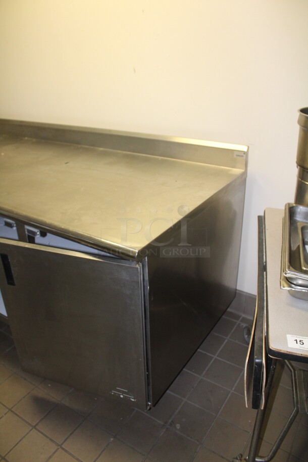 GREAT! Advance Tabco Commercial Stainless Steel 
Enclosed Base 4 Door Prep Table. 96x36x39. Buyer Must Remove!  - Image 4 of 6