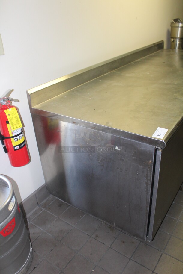 GREAT! Advance Tabco Commercial Stainless Steel 
Enclosed Base 4 Door Prep Table. 96x36x39. Buyer Must Remove!  - Image 6 of 6