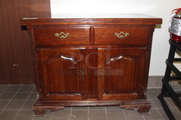 NICE! Wooden Sideboard With Extendable Top. 40x18x33