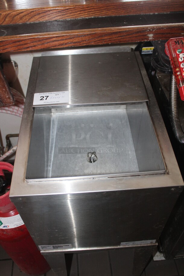NICE! Lancer Model 415 Commercial Stainless Steel Drop In Ice Chest On Stand. 15x22x35. Buyer Must Remove.  - Image 3 of 3
