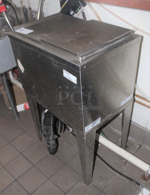 SUPER! Lancer Model 415 Commercial Stainless Steel Drop In Ice Bin On Stand. 23x21x33. Buyer Must Remove. 