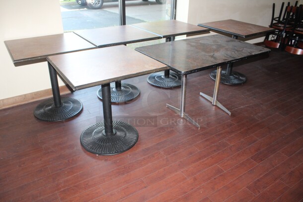  6 Commercial Tables. 5 Measure 30x30x31 And 1 Measures 48x30x29. 6x Your Bid! 