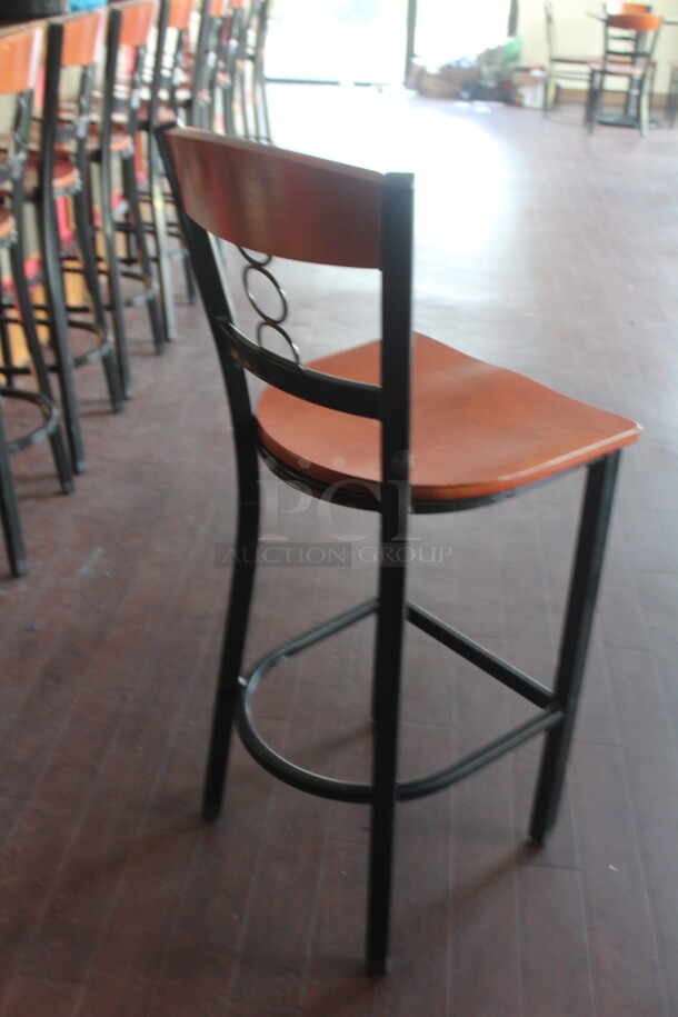 12 Commercial Wooden/Metal Barstools. 15x19x44. 12X Your Bid! - Image 2 of 3