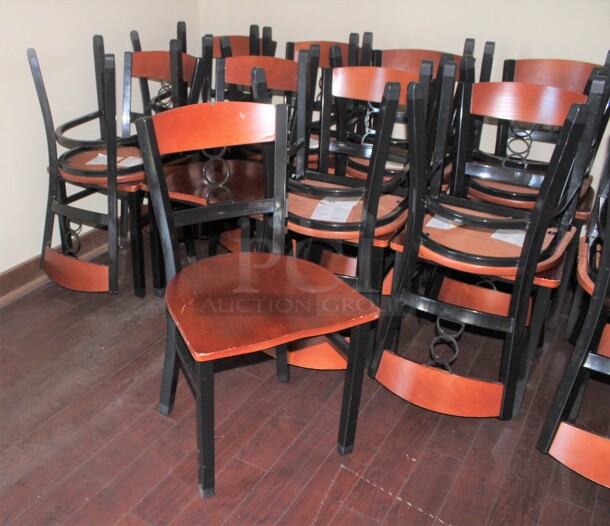 12 Commercial Wooden/Metal Dining Chairs. 17x20x32  12X Your Bid! 