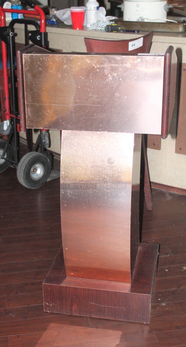 VERY COOL! Hostess Podium With Copper Accents. 22x21x47
