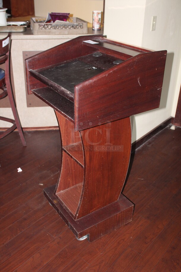 VERY COOL! Hostess Podium With Copper Accents. 22x21x47 - Image 4 of 4