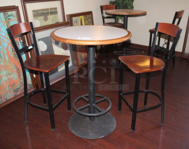 ALL ONE MONEY! 1 Bar Height Table (30x30x42) And 2 Bar Stools (15x20x43).  - Image 1 of 2