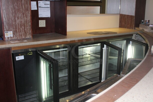 AWESOME! True Model TBB-4G Commercial 3 Swinging Glass Doors Bar Back Refrigerator/Cooler With Lights. 90x29x37. 115V/60Hz. Working When Closed! Buyer Must Remove! - Image 3 of 3