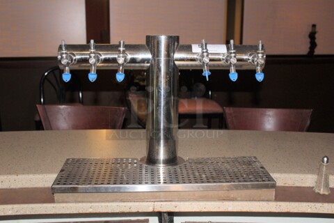 GREAT! Commercial Stainless Steel 6 Beverage Beer Tap. Tap Only. 24x12x16. Buyer Must Remove. 
