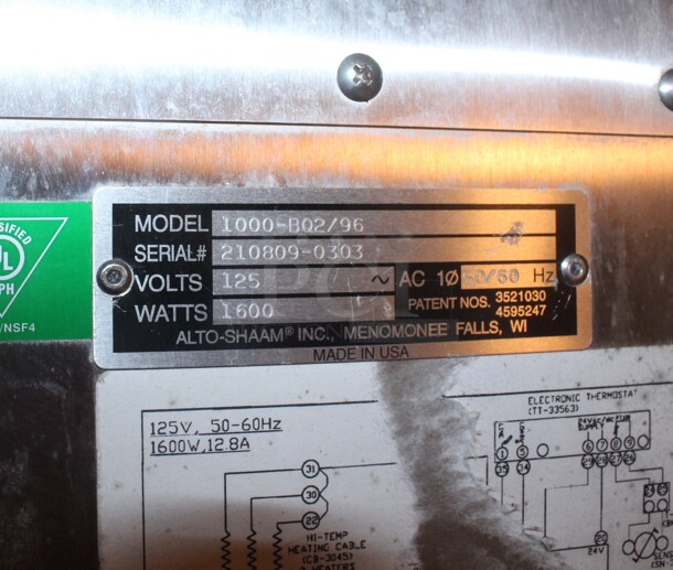 SUPER FIND! Alto Shaam Model 1000-BQ2/96 Commercial Stainless Steel 96 Plate Capacity Heated Banquet/Holding Cart. 36x28.5x67 125V/60Hz. Unable To Test Due To Missing Plug.  - Image 4 of 5