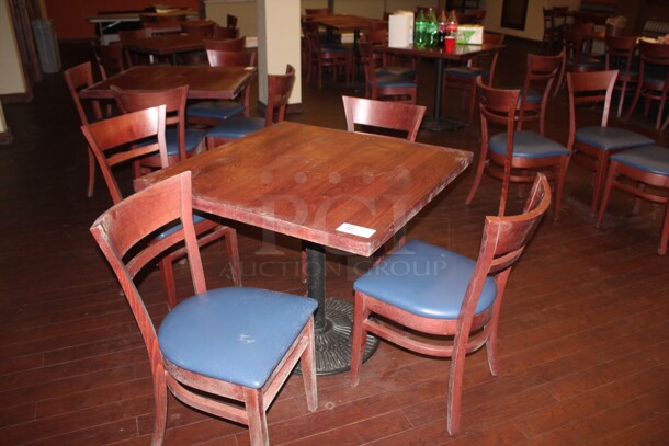 ALL ONE MONEY! 1 Commercial Dining Table (30x30x30) And 4 Commercial Dining Chairs (17x22x32). 