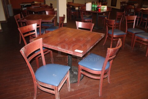 ALL ONE MONEY! 1 Commercial Dining Table (30x30x30) And 4 Commercial Dining Chairs (17x22x32). 