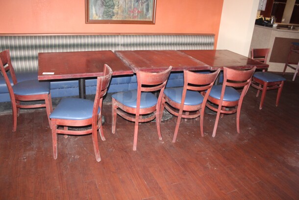 ALL ONE MONEY! 3 Commercial Dining Tables (30x30x30) And 6 Commercial Dining Chairs. (17x22x32).  - Image 2 of 3