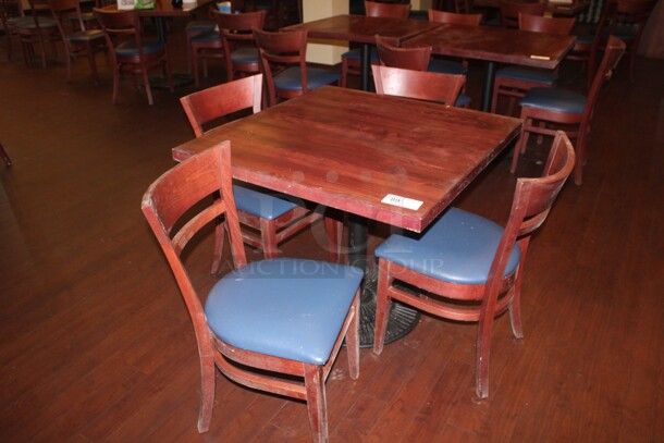 ALL ONE MONEY! 1 Commercial Dining Table (30x30x30) And 4 Commercial Dining Chairs (17x22x32). 