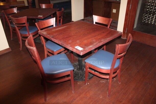 ALL ONE MONEY! 1 Commercial Dining Table (30x30x30) And 4 Commercial Dining Chairs (17x22x32). 