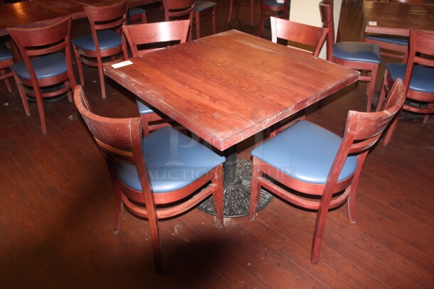 ALL ONE MONEY! 1 Commercial Dining Table (30x30x30) And 4 Commercial Dining Chairs (17x22x32).  - Image 2 of 2