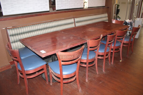 ALL ONE MONEY! 3 Commercial Dining Tables (30x30x30) And 7 Commercial Dining Chairs (17x22x32).  - Image 2 of 3