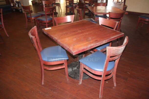 ALL ONE MONEY! 1 Commercial Dining Table (30x30x30) And 4 Commercial Dining Chairs (17x22x32).  - Image 2 of 2