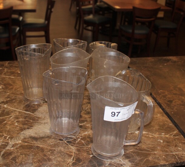 8 Plastic Pitchers. 8x Your Bid! 