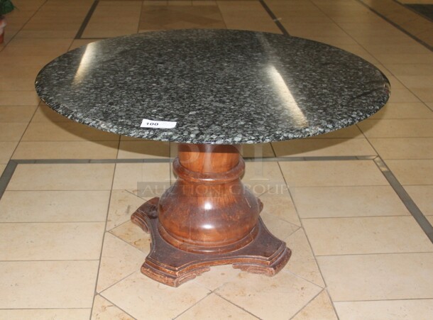 GORGEOUS! Granite Topped Round Table. 53x53x3. Buyer Must Remove!