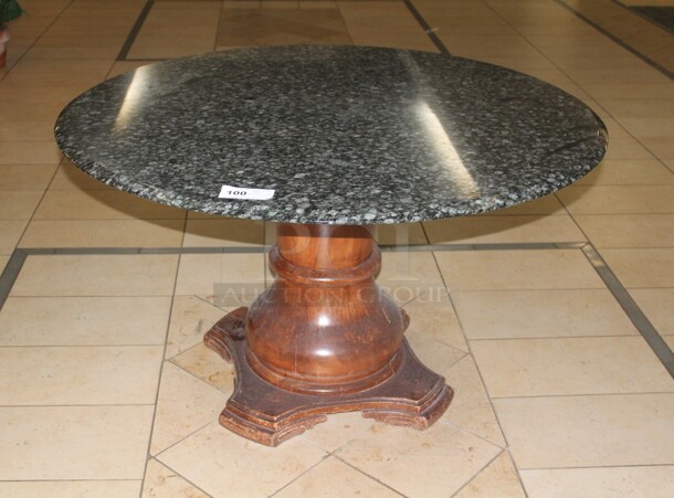 GORGEOUS! Granite Topped Round Table. 53x53x3. Buyer Must Remove! - Image 1 of 1