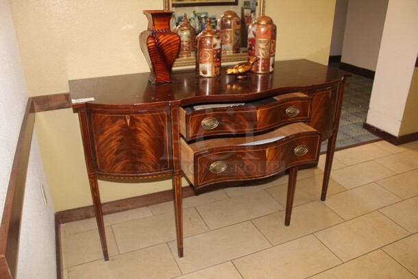 ALL ONE MONEY! 1 Console Table (66x35x38), 3 Vases, Decorative Bird And Wall Mirror.  - Image 2 of 5