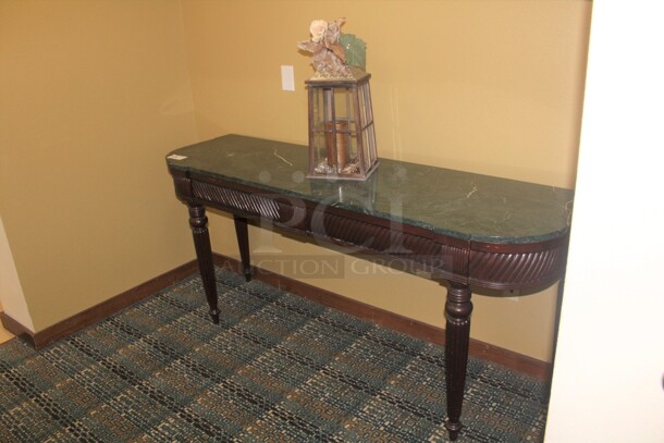 GORGEOUS! Console Table With Green Marble Top. 78x22x35. Buyer Must Remove! - Image 2 of 2