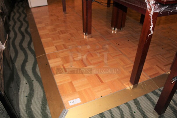 GREAT FIND! 30 Squares Of Parquet  Portable Dance Floor Pieces. Includes Corners.  (37x37x2 each) 30X Your Bid! Buyer Must Remove. 