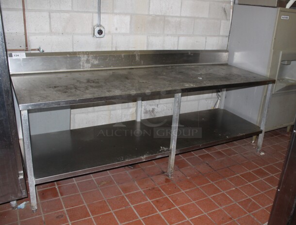 GREAT FIND! Load King Commercial Stainless Steel Table With Undershelf. 92x34x38. Buyer Must Remove. 