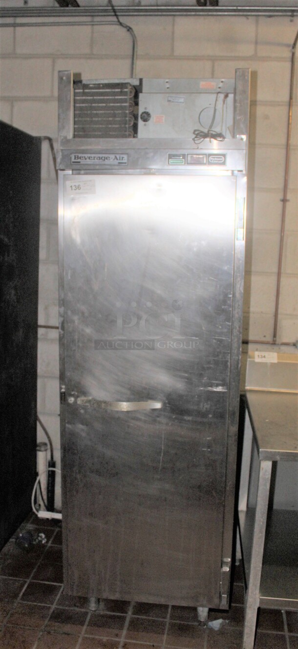 NICE! Beverage Air Model PR24-1AS Commercial Stainless Steel Single Door Reach In Refrigerator/Cooler. 26x34x84. 115V/60Hz. In Storage, Unable To Test. Buyer Must Remove.  - Image 1 of 5