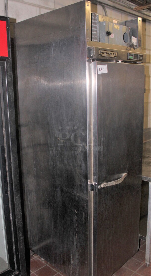 NICE! Beverage Air Model PR24-1AS Commercial Stainless Steel Single Door Reach In Refrigerator/Cooler. 26x34x84. 115V/60Hz. In Storage, Unable To Test. Buyer Must Remove.  - Image 5 of 5