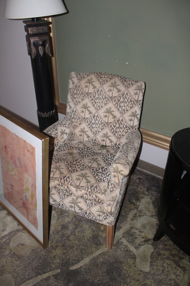 ALL ONE MONEY! 2 Chairs, 1 Lamp, 1 Table, Bell, 2 Prints. Buyer Must Remove.  - Image 7 of 9