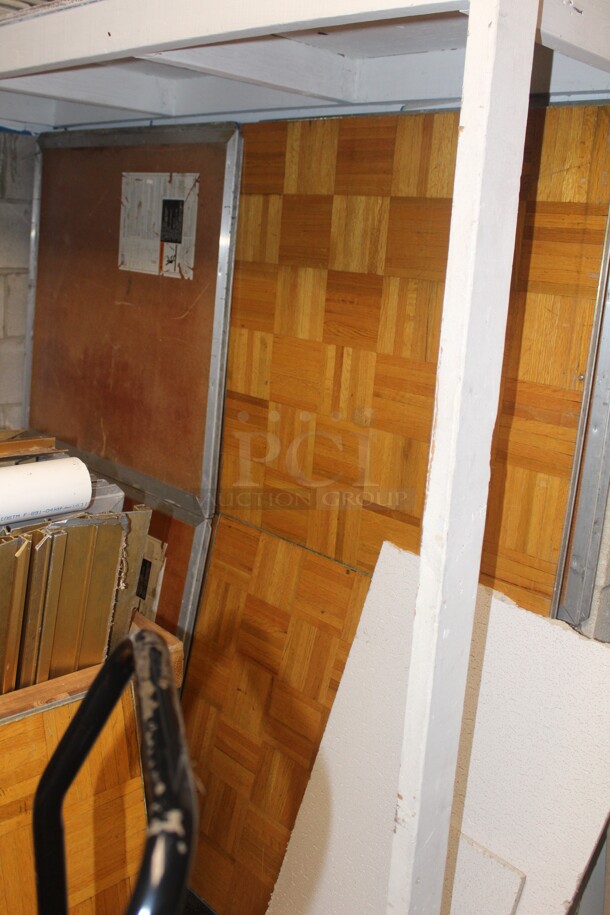 31 Pieces Parquet Portable Dance Floor Pieces  (37x37x2 each) And 1 Hand Truck Cart. 31X Your Bid! Buyer Must Remove.  - Image 4 of 4