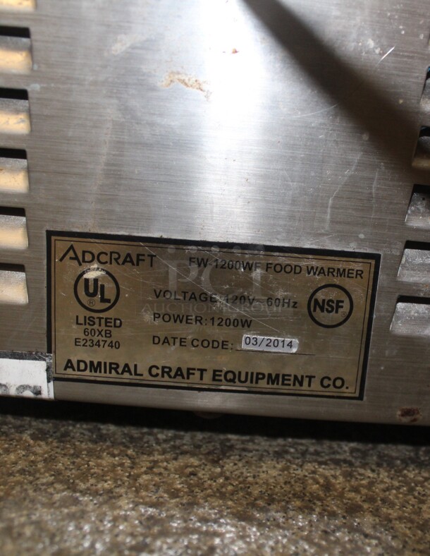 TERRIFIC! 3 Adcraft Model FW-1200WF Commercial Stainless Steel Countertop Food Warmers. 14.5x22.5x9. 120V/60Hz. 3X Your Bid! Working When Closed!  - Image 5 of 6