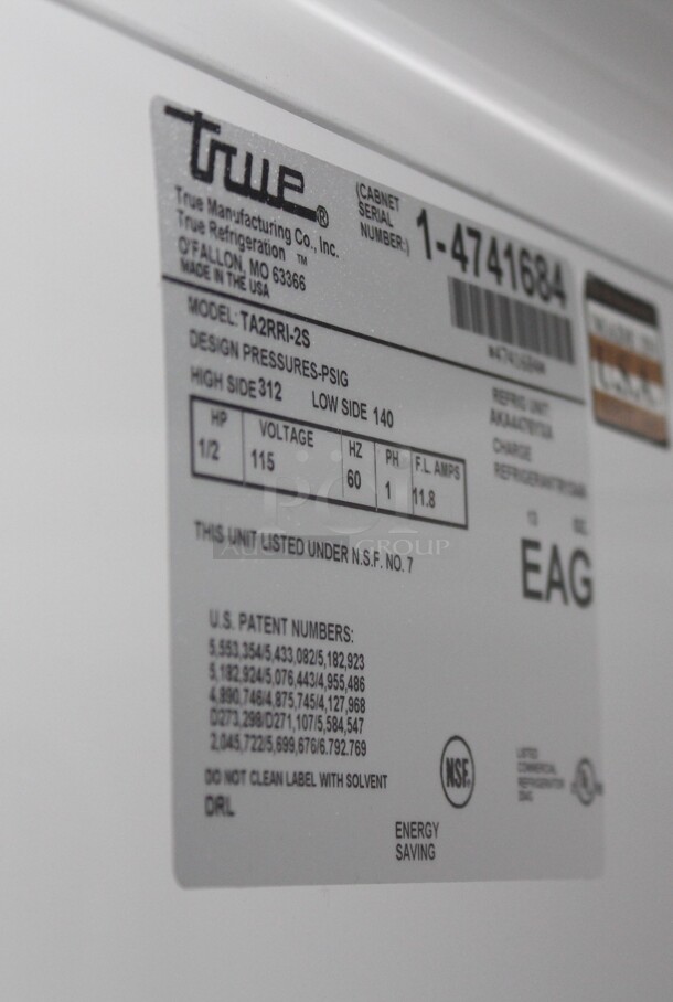 WOW! True Model TA2RRI-2S Commercial Stainless Steel Double Door Roll In Refrigerator/Cooler. 67x34x82. 115V/60Hz. Working When Closed! Buyer Must Remove.  - Image 2 of 7