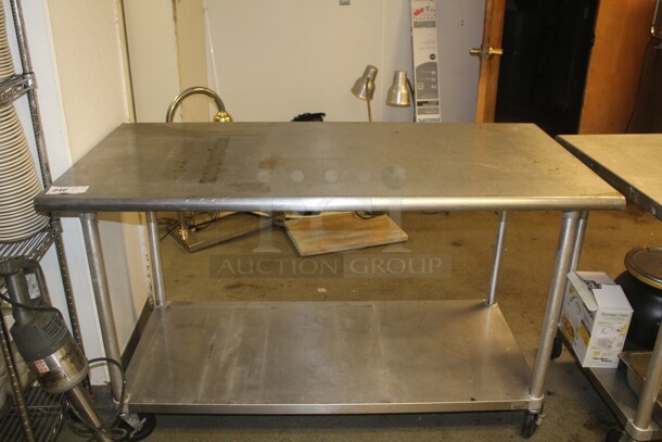NICE! Commercial Stainless Steel Work Table On Casters With Undershelf. 60x30x36